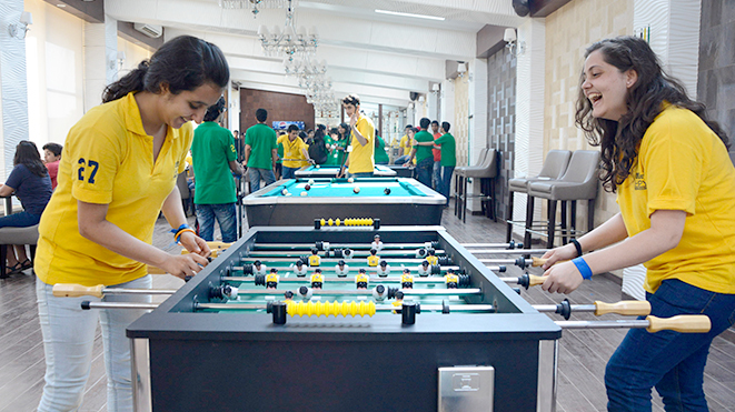 Enjoy Foosball with your friends at Della